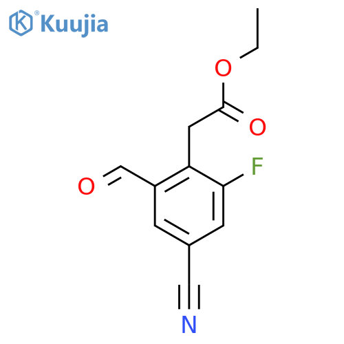 Ethyl 4-cyano-2-fluoro-6-formylphenylacetate structure