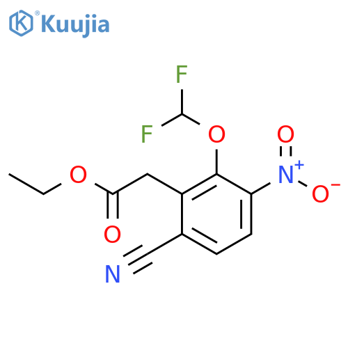 Ethyl 6-cyano-2-difluoromethoxy-3-nitrophenylacetate structure