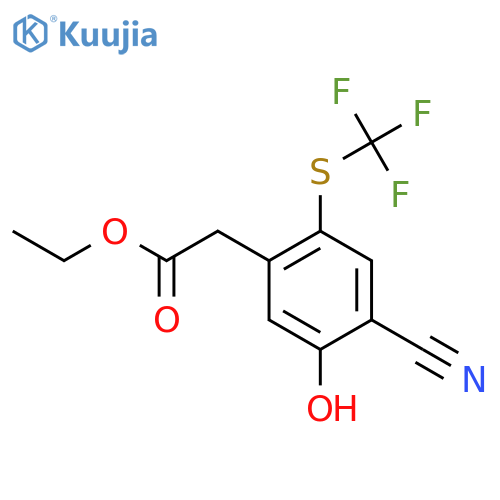 Ethyl 4-cyano-5-hydroxy-2-(trifluoromethylthio)phenylacetate structure