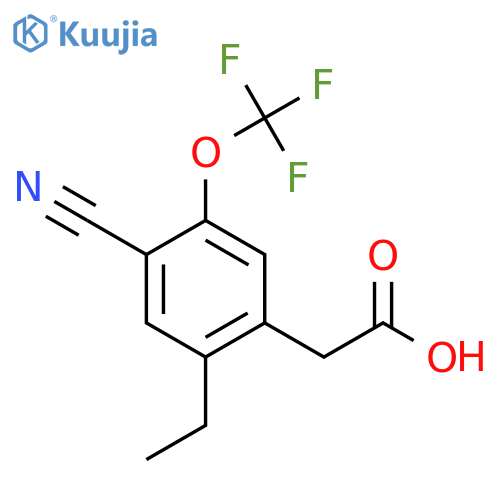 4-Cyano-2-ethyl-5-(trifluoromethoxy)phenylacetic acid structure