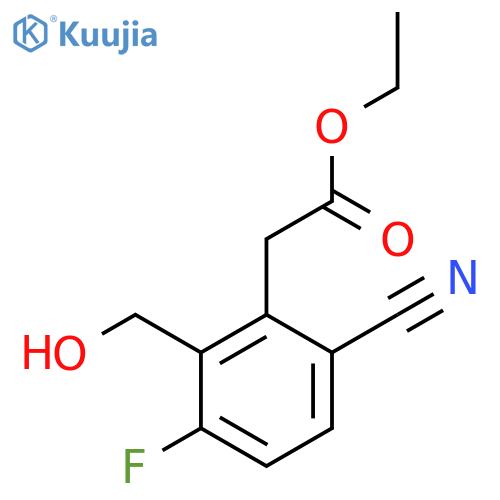 Ethyl 6-cyano-3-fluoro-2-(hydroxymethyl)phenylacetate structure