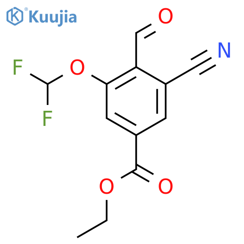 Ethyl 3-cyano-5-difluoromethoxy-4-formylbenzoate structure
