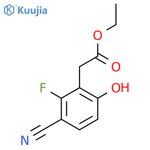 Ethyl 3-cyano-2-fluoro-6-hydroxyphenylacetate structure