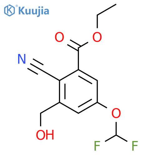 Ethyl 2-cyano-5-difluoromethoxy-3-(hydroxymethyl)benzoate structure