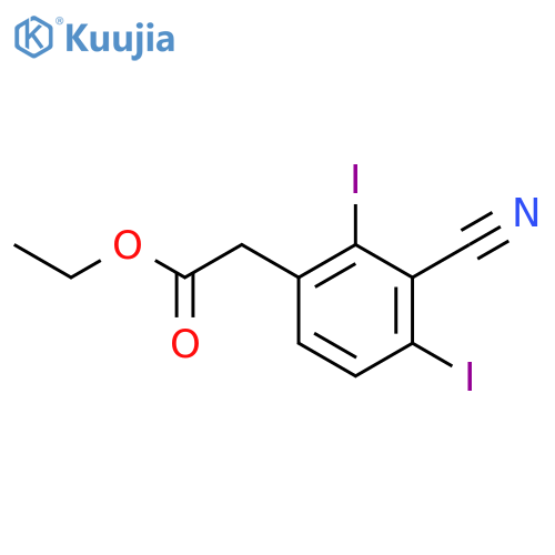 Ethyl 3-cyano-2,4-diiodophenylacetate structure
