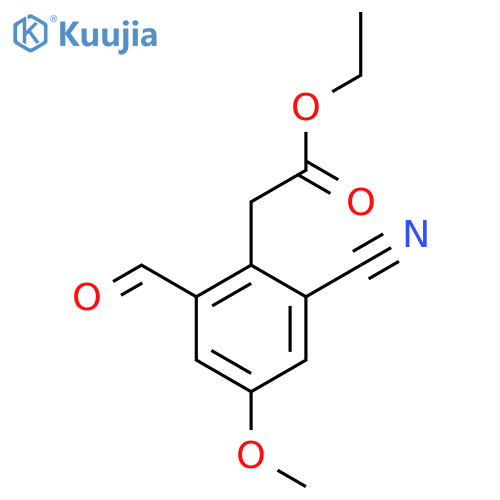 Ethyl 2-cyano-6-formyl-4-methoxyphenylacetate structure