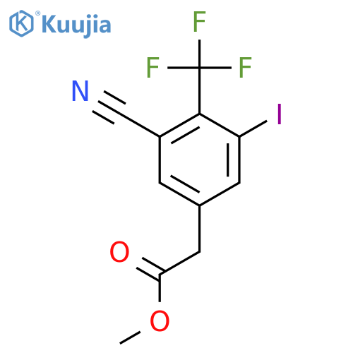 Methyl 3-cyano-5-iodo-4-(trifluoromethyl)phenylacetate structure