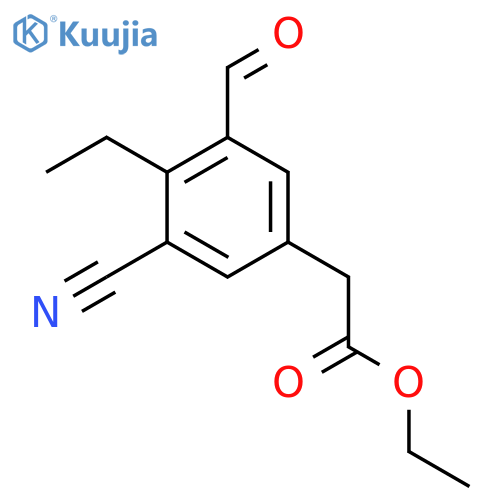 Ethyl 3-cyano-4-ethyl-5-formylphenylacetate structure