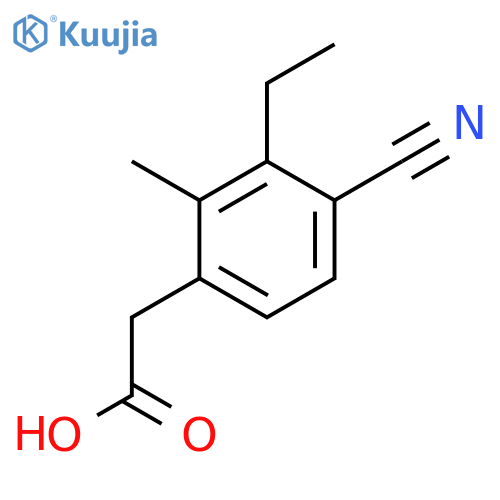 4-Cyano-3-ethyl-2-methylphenylacetic acid structure