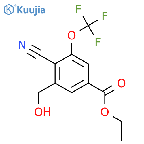 Ethyl 4-cyano-3-hydroxymethyl-5-(trifluoromethoxy)benzoate structure