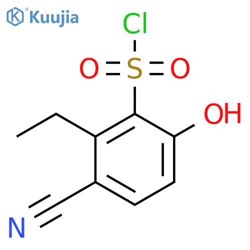 3-Cyano-2-ethyl-6-hydroxybenzenesulfonyl chloride structure