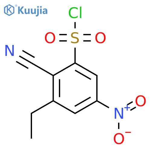 2-Cyano-3-ethyl-5-nitrobenzenesulfonyl chloride structure