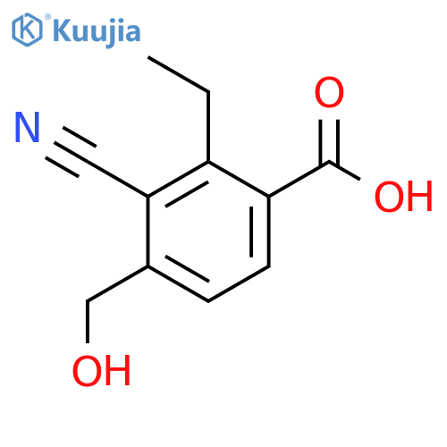 3-Cyano-2-ethyl-4-(hydroxymethyl)benzoic acid structure