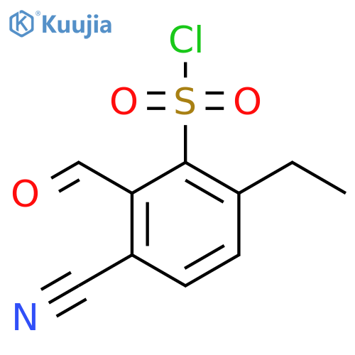 3-Cyano-6-ethyl-2-formylbenzenesulfonyl chloride structure
