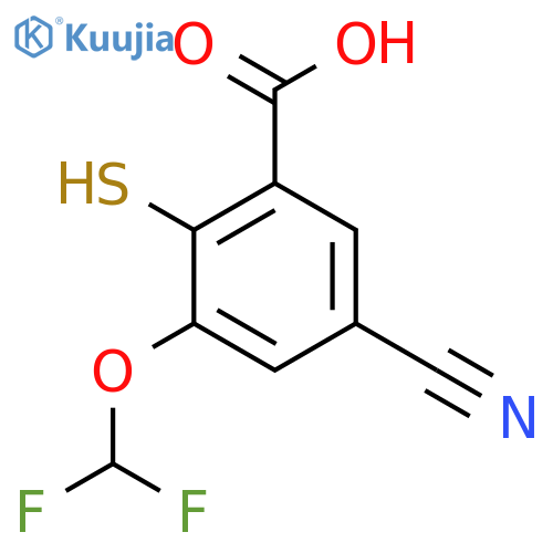 5-Cyano-3-difluoromethoxy-2-mercaptobenzoic acid structure