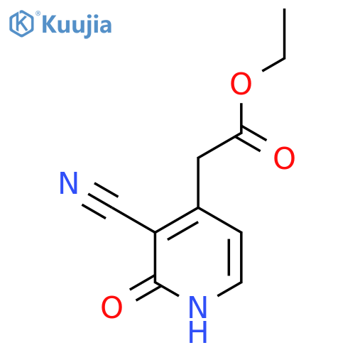Ethyl 3-cyano-2-hydroxypyridine-4-acetate structure