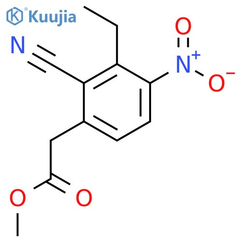 Methyl 2-cyano-3-ethyl-4-nitrophenylacetate structure