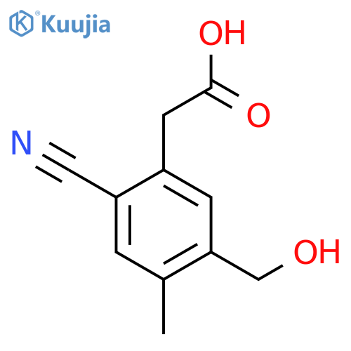 2-Cyano-5-hydroxymethyl-4-methylphenylacetic acid structure
