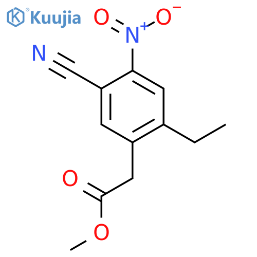 Methyl 5-cyano-2-ethyl-4-nitrophenylacetate structure