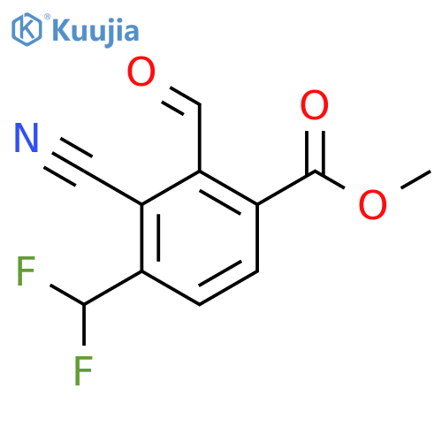 Methyl 3-cyano-4-difluoromethyl-2-formylbenzoate structure