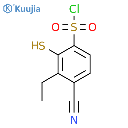 4-Cyano-3-ethyl-2-mercaptobenzenesulfonyl chloride structure
