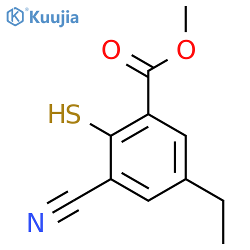 Methyl 3-cyano-5-ethyl-2-mercaptobenzoate structure