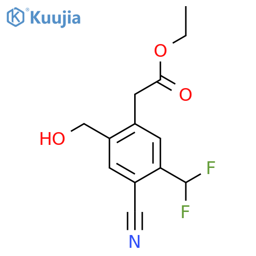 Ethyl 4-cyano-5-difluoromethyl-2-(hydroxymethyl)phenylacetate structure