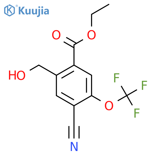 Ethyl 4-cyano-2-hydroxymethyl-5-(trifluoromethoxy)benzoate structure