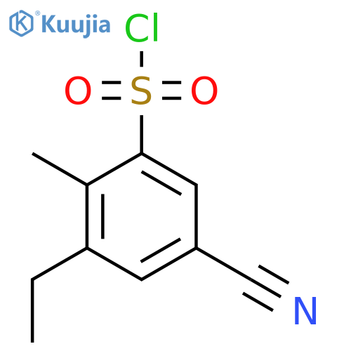 5-Cyano-3-ethyl-2-methylbenzenesulfonyl chloride structure