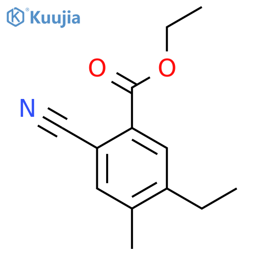 Ethyl 2-cyano-5-ethyl-4-methylbenzoate structure
