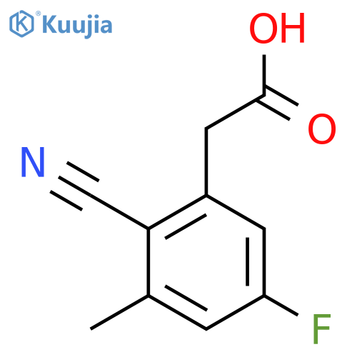 2-Cyano-5-fluoro-3-methylphenylacetic acid structure