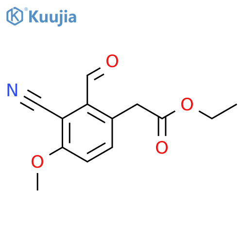 Ethyl 3-cyano-2-formyl-4-methoxyphenylacetate structure