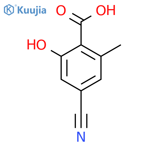 4-Cyano-2-hydroxy-6-methylbenzoic acid structure