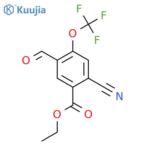 Ethyl 2-cyano-5-formyl-4-(trifluoromethoxy)benzoate structure