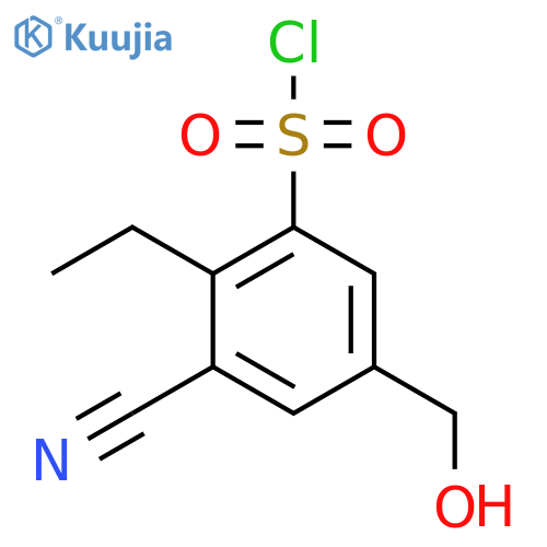 3-Cyano-2-ethyl-5-(hydroxymethyl)benzenesulfonyl chloride structure