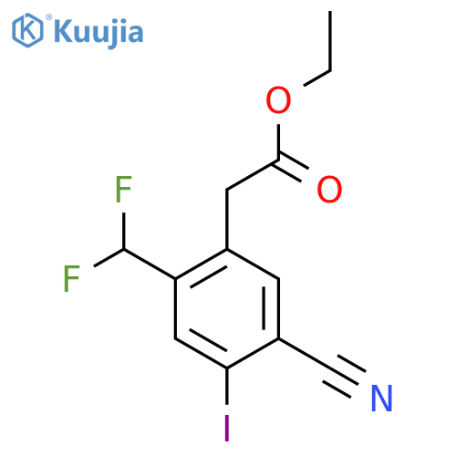 Ethyl 5-cyano-2-difluoromethyl-4-iodophenylacetate structure