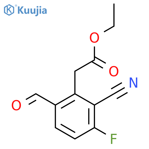 Ethyl 2-cyano-3-fluoro-6-formylphenylacetate structure
