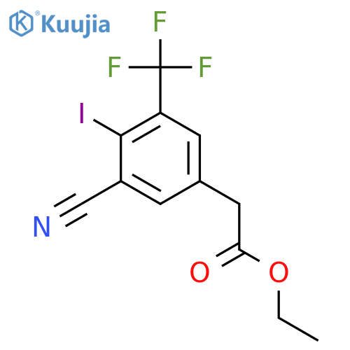Ethyl 3-cyano-4-iodo-5-(trifluoromethyl)phenylacetate structure