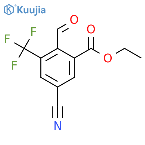 Ethyl 5-cyano-2-formyl-3-(trifluoromethyl)benzoate structure
