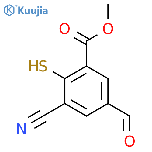 Methyl 3-cyano-5-formyl-2-mercaptobenzoate structure