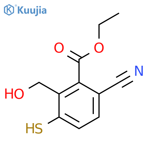 Ethyl 6-cyano-2-hydroxymethyl-3-mercaptobenzoate structure