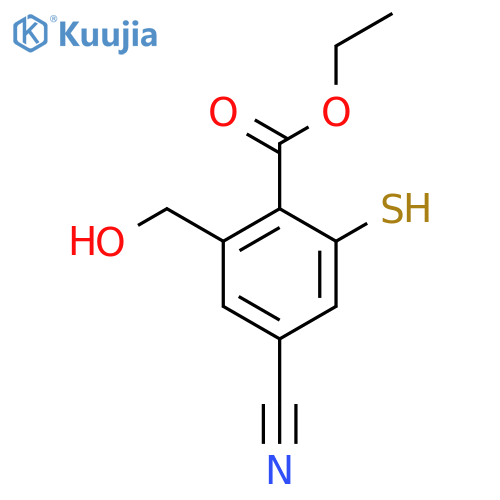 Ethyl 4-cyano-2-hydroxymethyl-6-mercaptobenzoate structure
