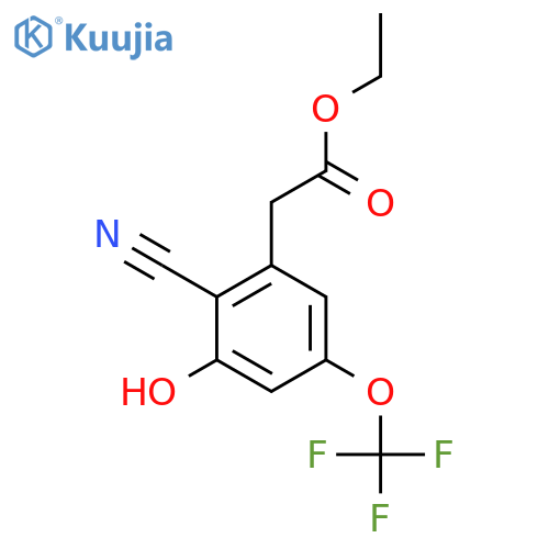 Ethyl 2-cyano-3-hydroxy-5-(trifluoromethoxy)phenylacetate structure