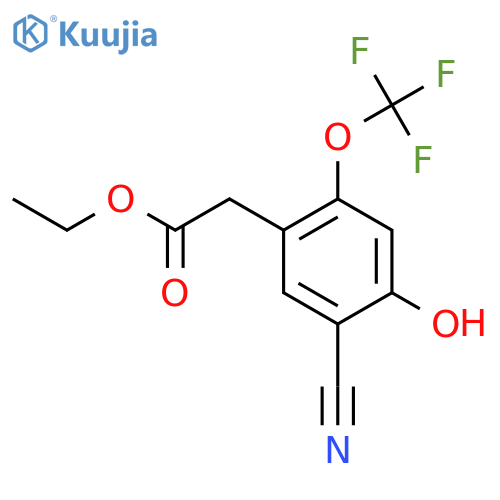 Ethyl 5-cyano-4-hydroxy-2-(trifluoromethoxy)phenylacetate structure