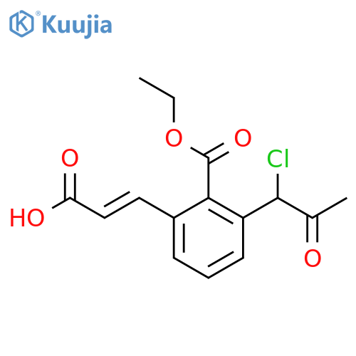 Ethyl 2-(2-carboxyvinyl)-6-(1-chloro-2-oxopropyl)benzoate structure