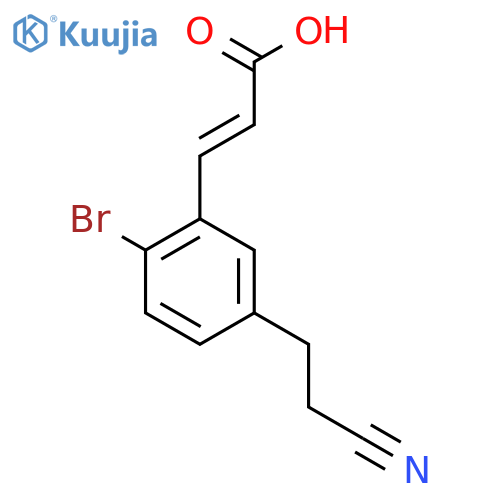 2-Bromo-5-(2-cyanoethyl)cinnamic acid structure