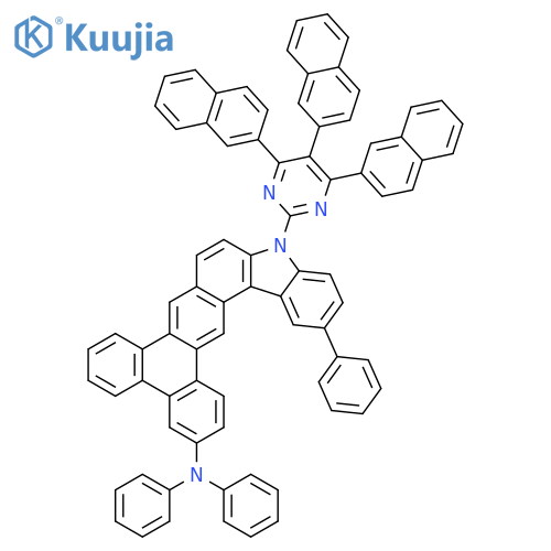 12H-Triphenyleno[2,3-c]carbazol-3-amine, N,N,15-triphenyl-12-(4,5,6-tri-2-naphthalenyl-2-pyrimidinyl)- structure