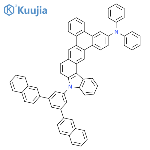 12H-Triphenyleno[2,3-c]carbazol-3-amine, 12-(3,5-di-2-naphthalenylphenyl)-N,N-diphenyl- structure