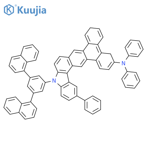 12H-Triphenyleno[2,3-c]carbazol-3-amine, 12-(3,5-di-1-naphthalenylphenyl)-N,N,15-triphenyl- structure