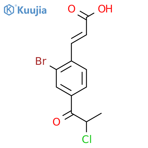2-Bromo-4-(2-chloropropanoyl)cinnamic acid structure